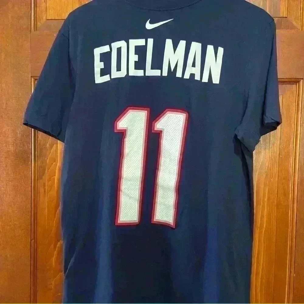 Nike New England Patriots Edelman T-Shirt Blue Size Medium